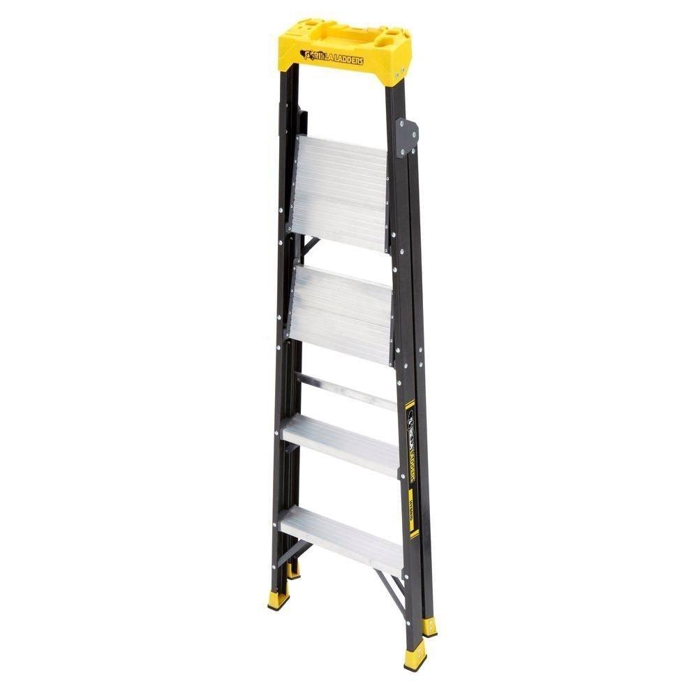 Gorilla Ladders 5.5 ft. Fiberglass Hybrid Ladder with 250 lbs. Load Capacity Type I Duty Rating