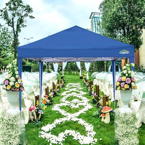 COBIZI 10x10 Pop up Canopy Tent Protable Canopy Tent with 4 Sidewalls Waterproof Commercial Instant Shelter for Parties, Wedding