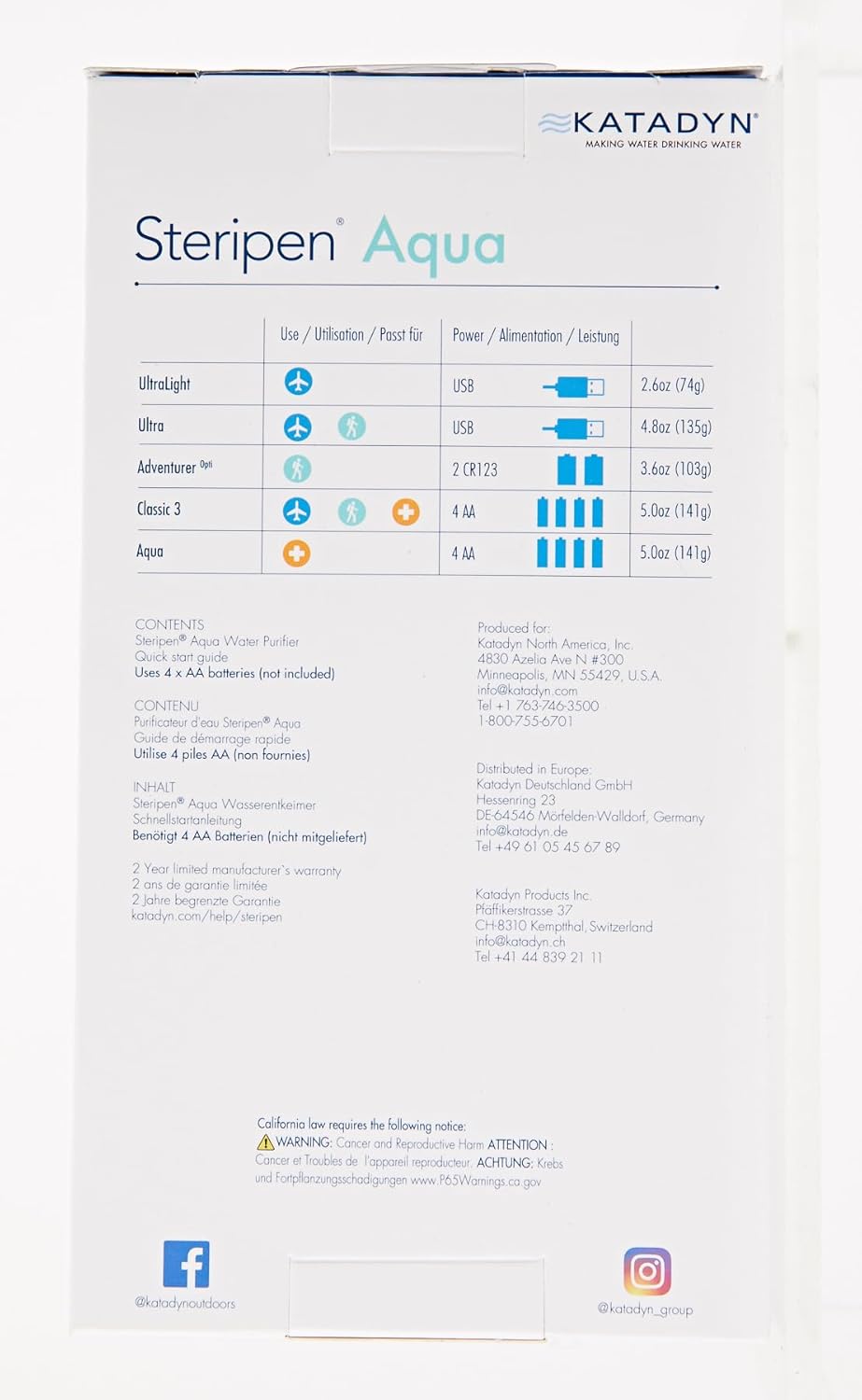SteriPEN Aqua UV Water Purifier