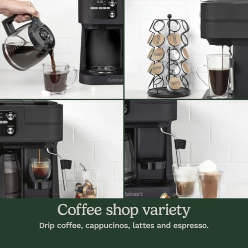 Cuisinart Coffee Center Barista Bar 4-in-1 Coffee Maker, Single-Serve Pods Compatible, Coffeemaker, Three Brewing Sizes, SS-4N1MBNAS, Black