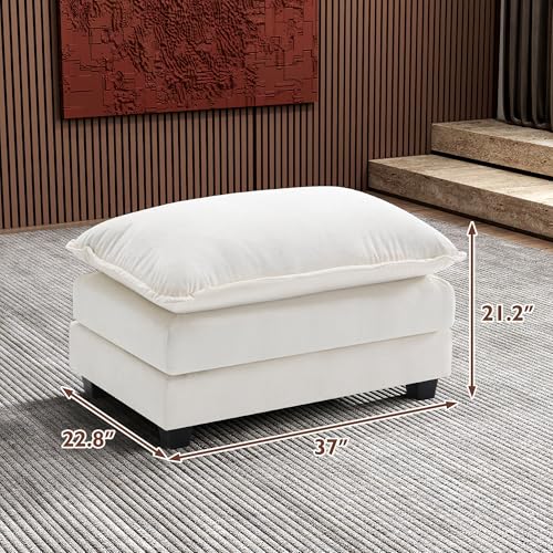 Ihanherry 111.4" U Shaped Modern Cloud Sofa Modular Sectional Couch with 2 Ottoman, 5-Seat Chenille Deep Seat Sofa with Pillow for Living Room