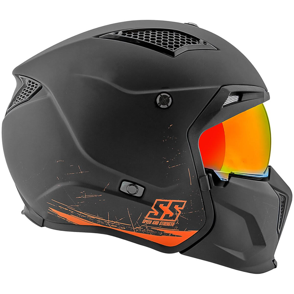 Speed and Strength SS2400 Tough As Nails Helmet - Black/White - Large
