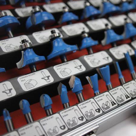 XtremepowerUS Router Bits 50-Piece 1/4 inch Tungsten Carbide Router Bit Set