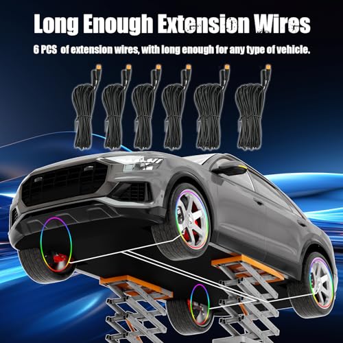 SUNPIE Wheel Lights for Truck - Universal 14.5’’ RGB Rim Light for Car/SUV