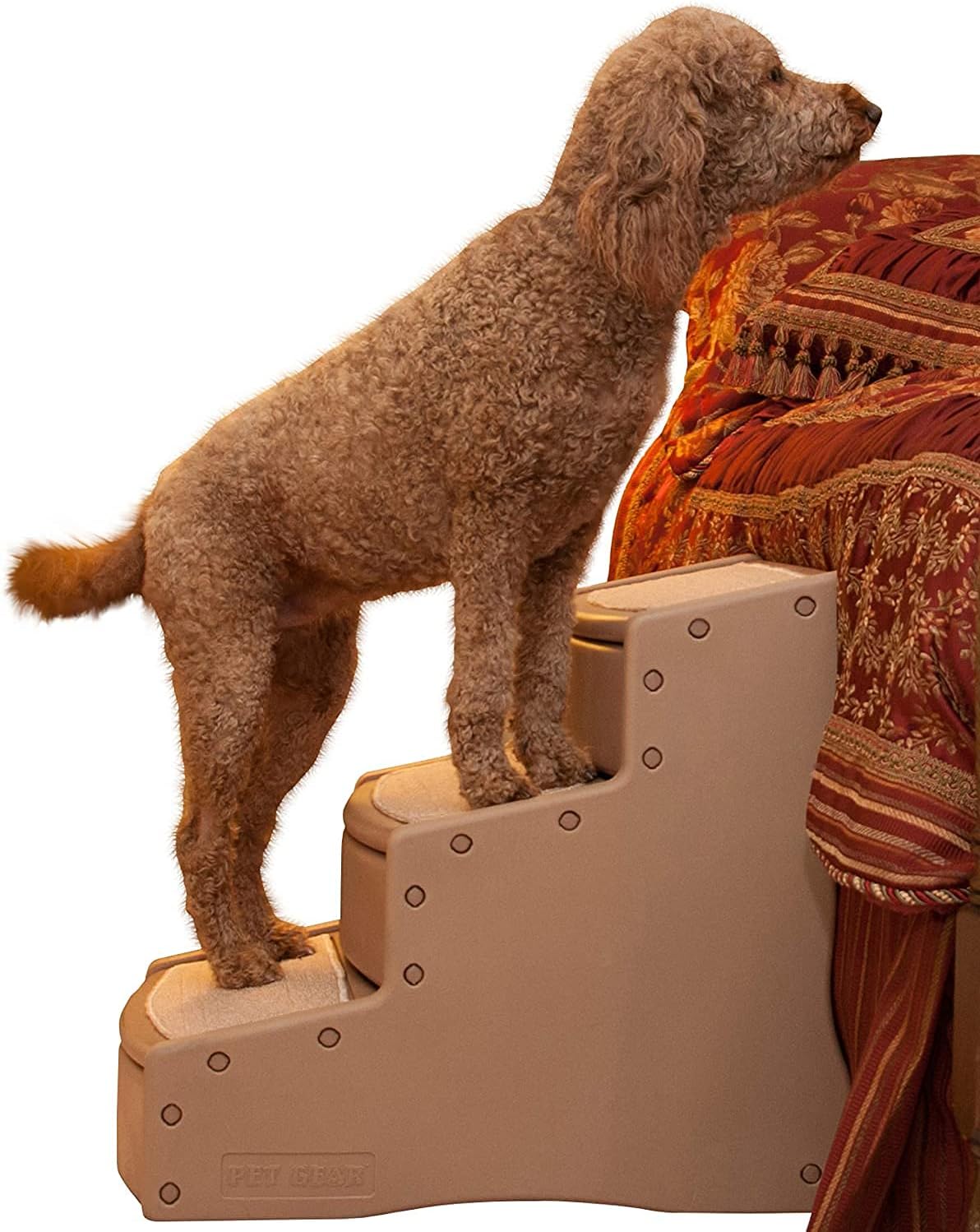 Pet Gear Easy Step III Extra Wide Pet Stairs, 3 Step for Dogs/Cats up to 200 pounds, Removable/Washable Carpet