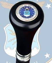 Air Force Flat Top Walking Stick with Black Beechwood Shaft and Pewter Collar US Flag, Black/Silver-Chrome, 18 by Royal Canes