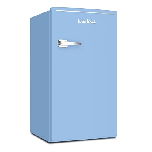 West Bend Mini Fridge with Freezer Retro-Styled for Home Office or Dorm
