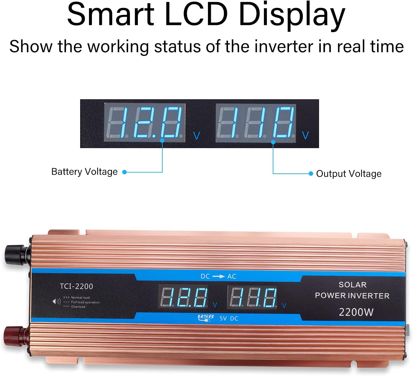 GISIAN 1100 Watts Power Inverter DC 12V to 110V AC Converter