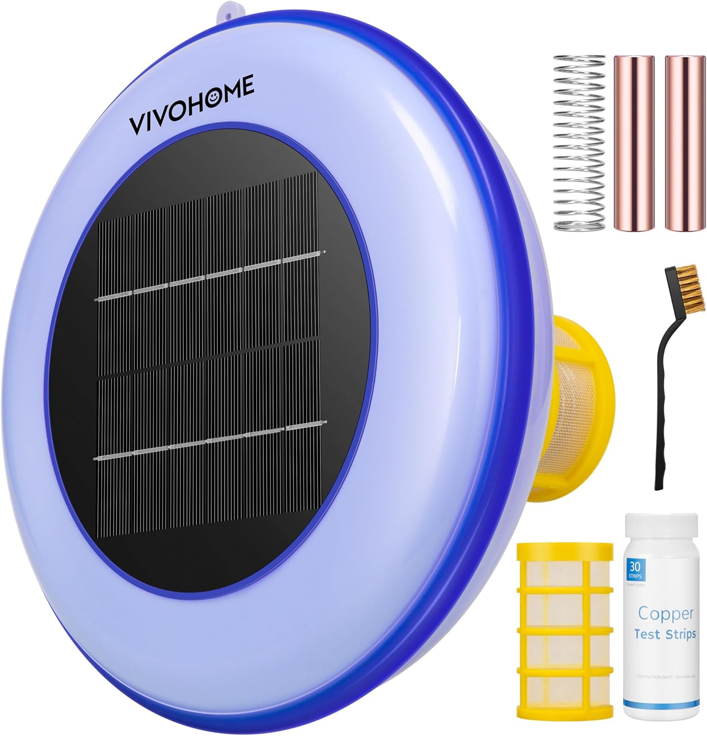 VIVOHOME Solar Pool Ionizer Chlorine-Free Sun Shock & Water Purifier Automatic Pool Cleaner Up to 35,000 Gal - Round