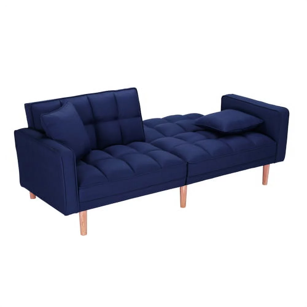 Futon Sofa Bed with 2 Pillows, Futon Sleeper Sofa With 2 Pillows, Memory Foam Futon Sofa Bed Couch for Living Room, Guest Room