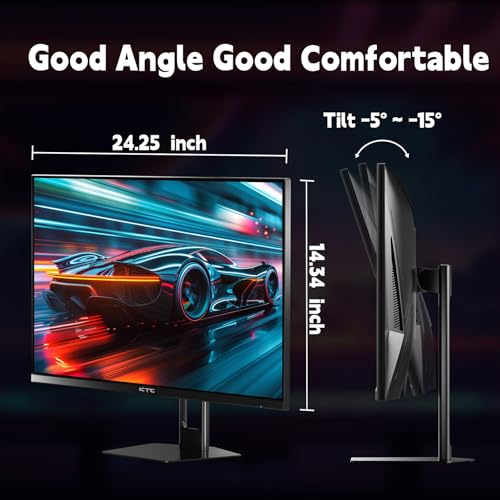 Gaming Monitor 27 inch 180hz 1ms | Fast IPS Screen 1080p Monitor|2 x HDMI 2.0 &1 x Display Port 1.4 | Support Freesync and Wall Mount | 108% sRGB