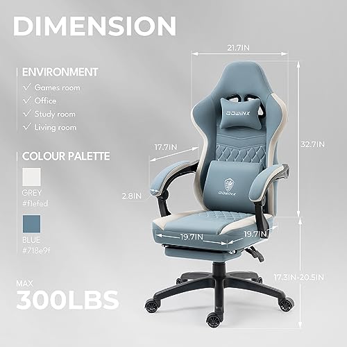 Dowinx Gaming Chair Breathable Fabric Computer Chair with Pocket Spring Cushion, Comfortable Office Chair with Gel Pad and Storage Bag
