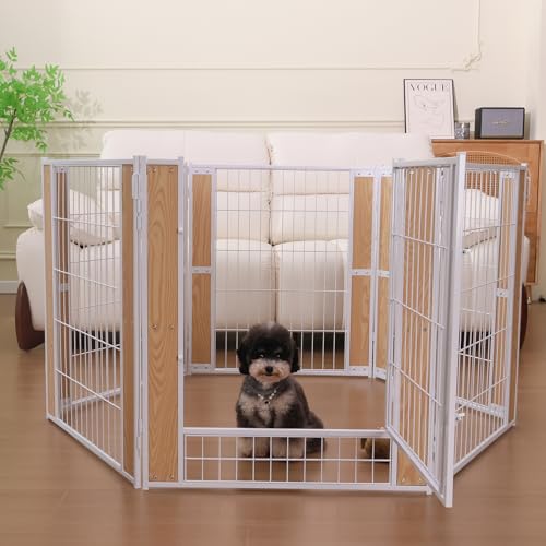 Heavy Duty Dog Playpen 32 Inch Height - Indoor Outdoor Pet Fence Enclosure for Medium and Small Dogs