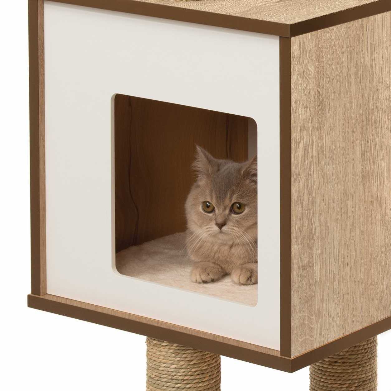 Vesper Cat Tree High Base Oak - Pet Supplies online store