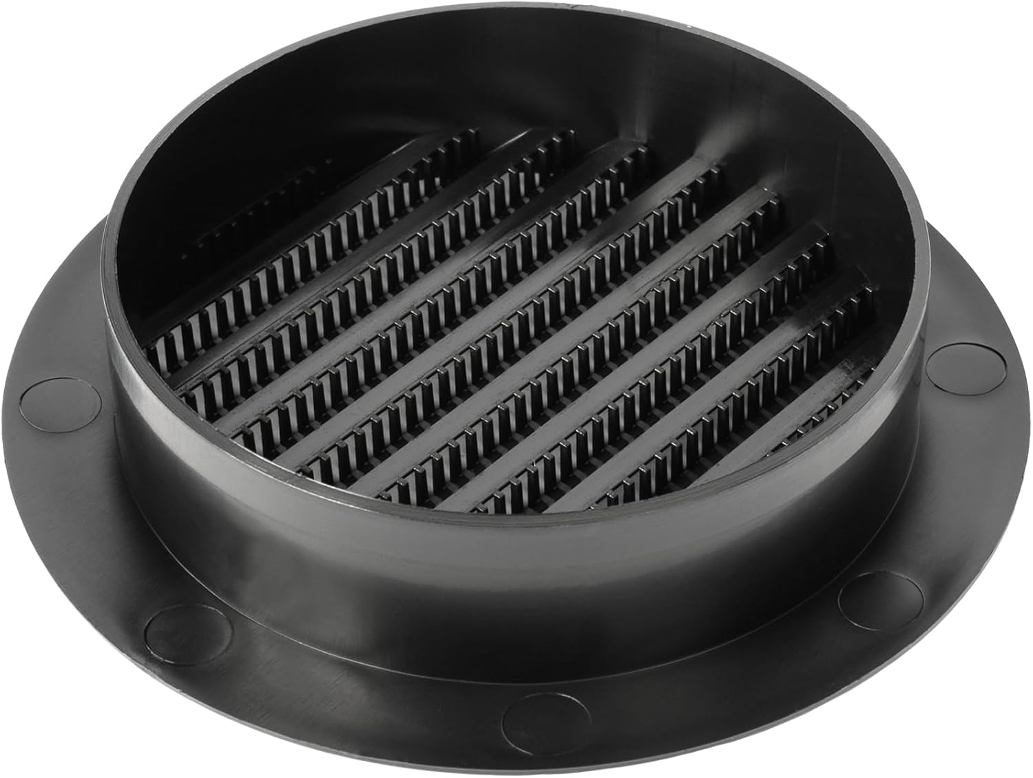 Repa Market 50-Pack 4'' Inch - Plastic Black Vent Covers with Flange - Round Soffit Vent - Air Vent Louver - Grille Cover - Protective Screen Mesh