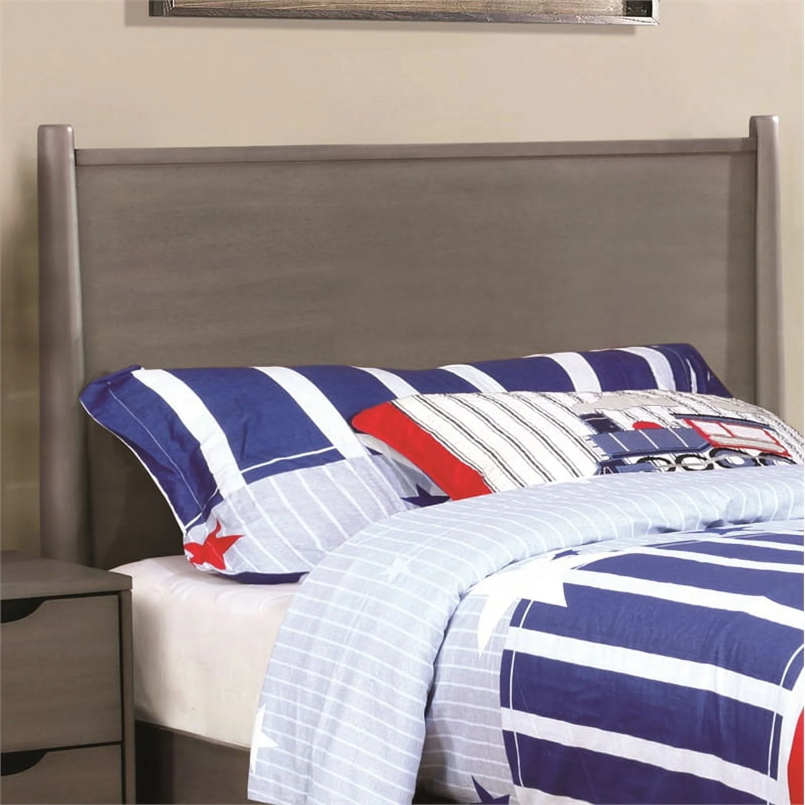 FOA Belkor 2-Piece Gray Solid Wood Bedroom Set - King + Nightstand