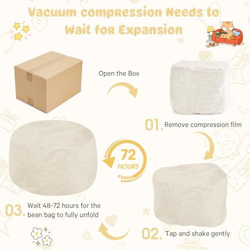 Bean Bag Chairs for Adults - Giant Bean Bag Chair Convertible Bean Bag Bed - Beanbag Chair with Micro Fiber Cover/Furniture Foam Filler