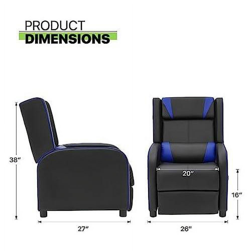Recliner Chair With Adjustable Backrest And Footrest, Lumbar Support And Side Pocket