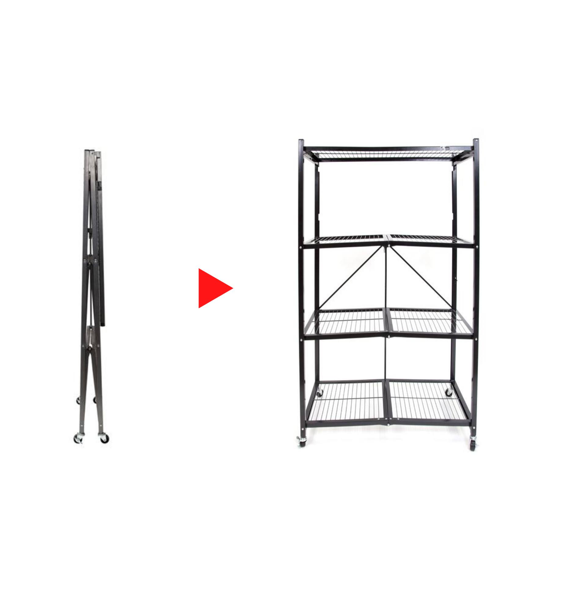 Origami Large 4-Tier Heavy-Duty Rack with Casters - Red 8100207
