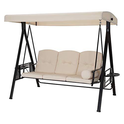 U-MAX Porch Swing Chair with Adjustable Backrest&Canopy