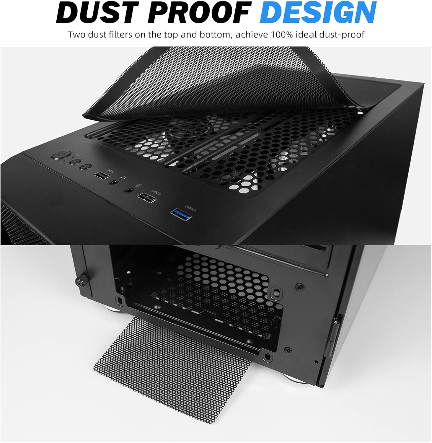 ATX Mid-Tower PC Gaming Case with Magnetic Design Dust Filter Pre-Installed 6 x 140mm RGB Fans & USB 3.0 Port Glass Side Panel Cable Management