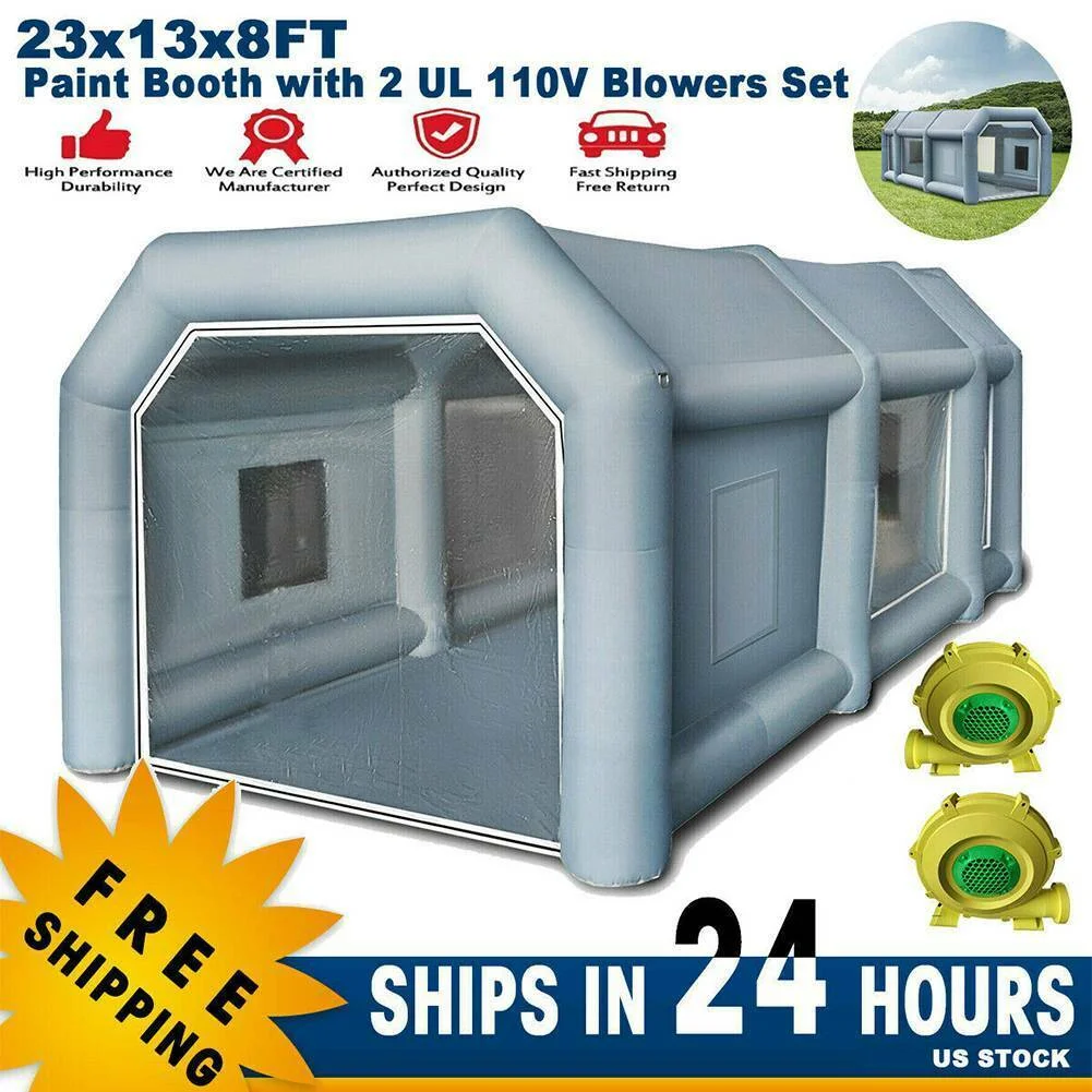 23x13x8FT Inflatable Spray Booth Paint Tent Mobile Portable Car Workstation New