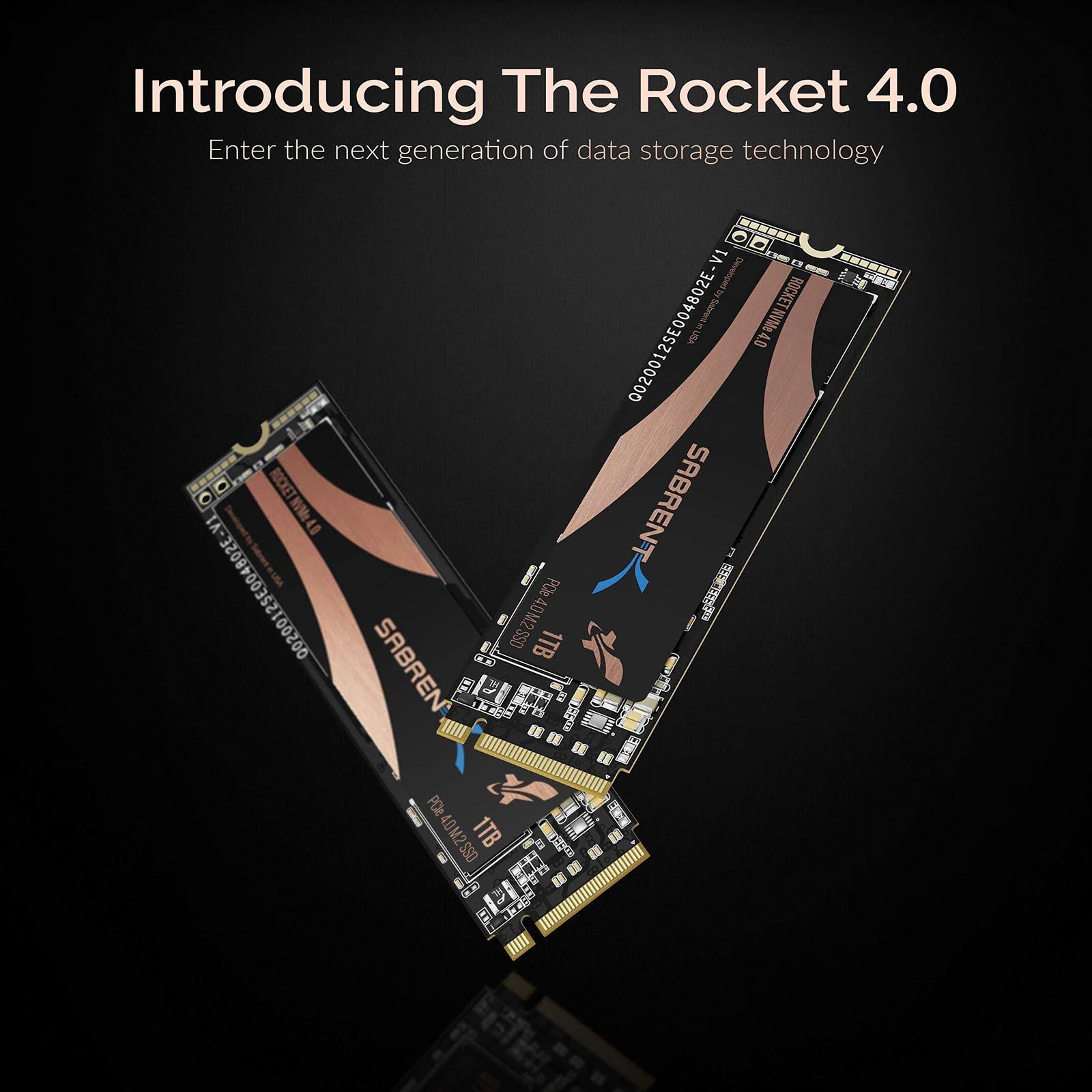 Sabrent 1TB Rocket NVMe 4.0 GEN4 PCIe M.2 Internal SSD Extreme Performance Solid State Drive (SB-ROCKET-NVMe4-1TB)