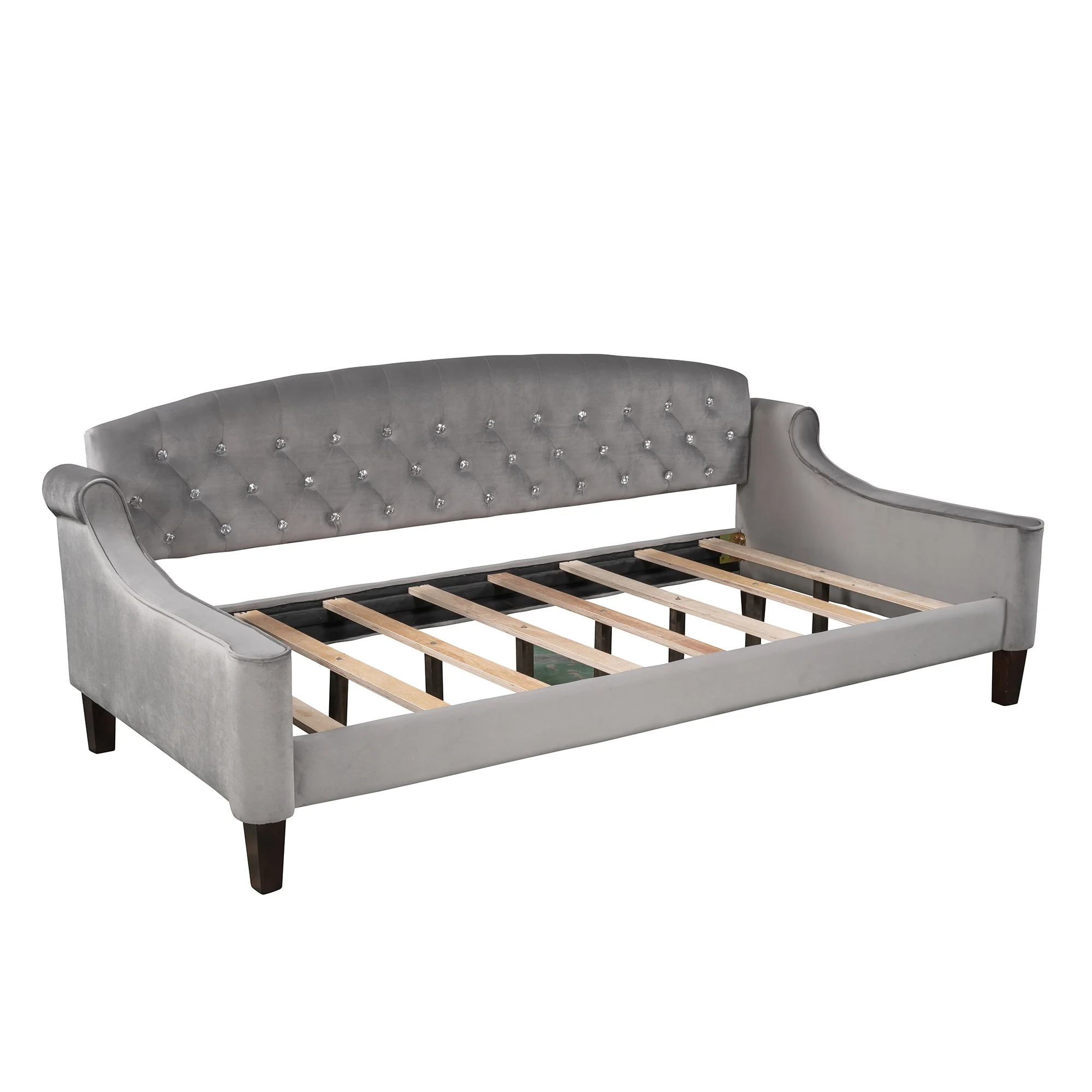 Euroco Twin Size Tufted Button Daybed, Gray