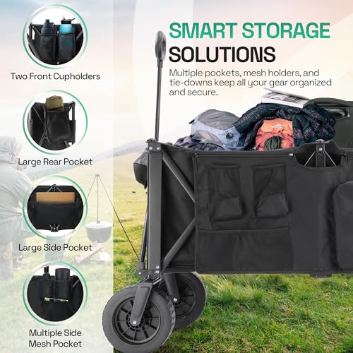 TerrainGO Beach Wagon Wheels for Sand | Quick-Change Interchangeable | Air-Filled Beach Cart Tires (for Extra Large Wagon Only. Will Not Work W/Large