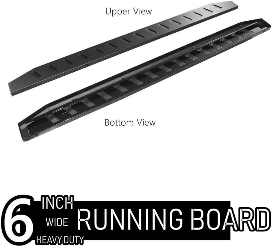 ONINE 6 Inch Black Running Boards Custom Fit 2019-2022 Chevy Silverado/Gmc Sierra 1500 & 2020-2022 Chevy Silverado/Gmc Sierra 2500/3500 Crew Cab Side