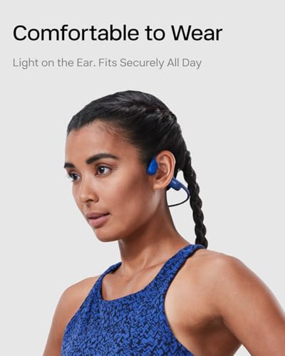 SHOKZ OpenRun - Open-Ear Bluetooth Bone Conduction Sport Headphones, Sweat Resistant Wireless Earphones for Workouts and Running, Built-in Mic