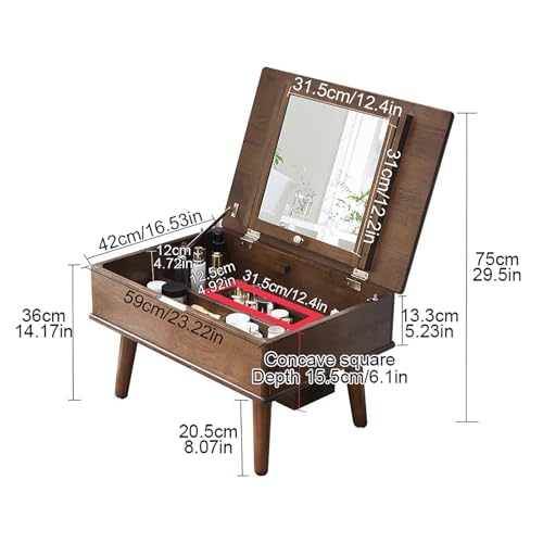 Small Vanity Table for Bedroom Vanity Desk with Mirror Makeup Vanity Table Front High-Definition Silver Mirror Large Storage Capacity Easy to Move