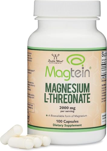 Magnesium L Threonate Capsules (Magtein) C High Absorption Supplement C Bioavailable Form for Sleep and Cognitive Function Support C 2