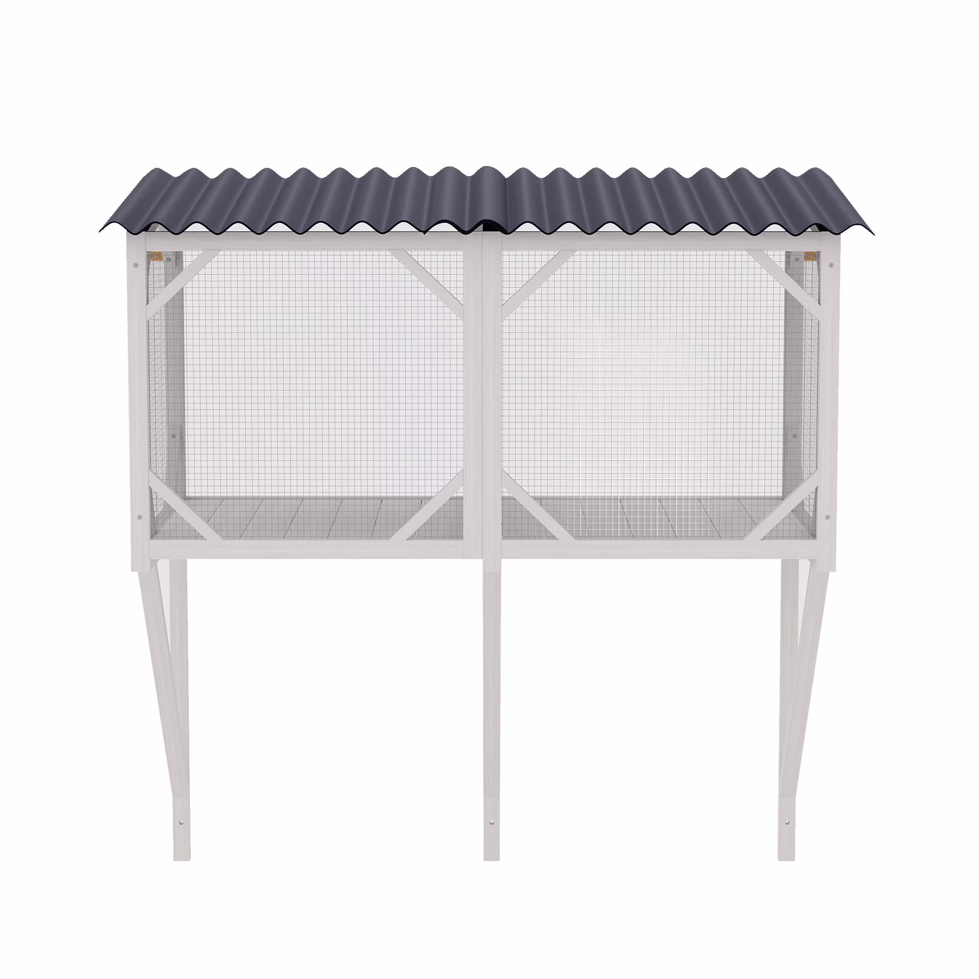 Montary Catio Outdoor Cat Enclosure with Window Access, 4-Tier Cat House with Wheels, Waterproof Roof &amp; Resting Box, Large Gray Cage