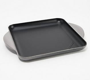 Le Creuset 9.5x22 Square Cast Iron Griddle Pan ,Oyster