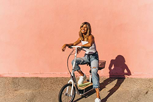 EcoSmart Metro Electric Scooter – Padded Seat, Wide Bamboo Deck, 16" Air-Filled Tires, 500w High-Torque Motor, Up to 18 mph, 12-Mile Range