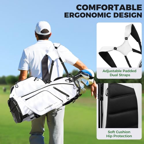 Findway 14 Way Golf Stand Bag, Lightweight Golf Bag with Stand for Men Women, Golf Club Carry Bag with Dual Strap, Full Length Dividers