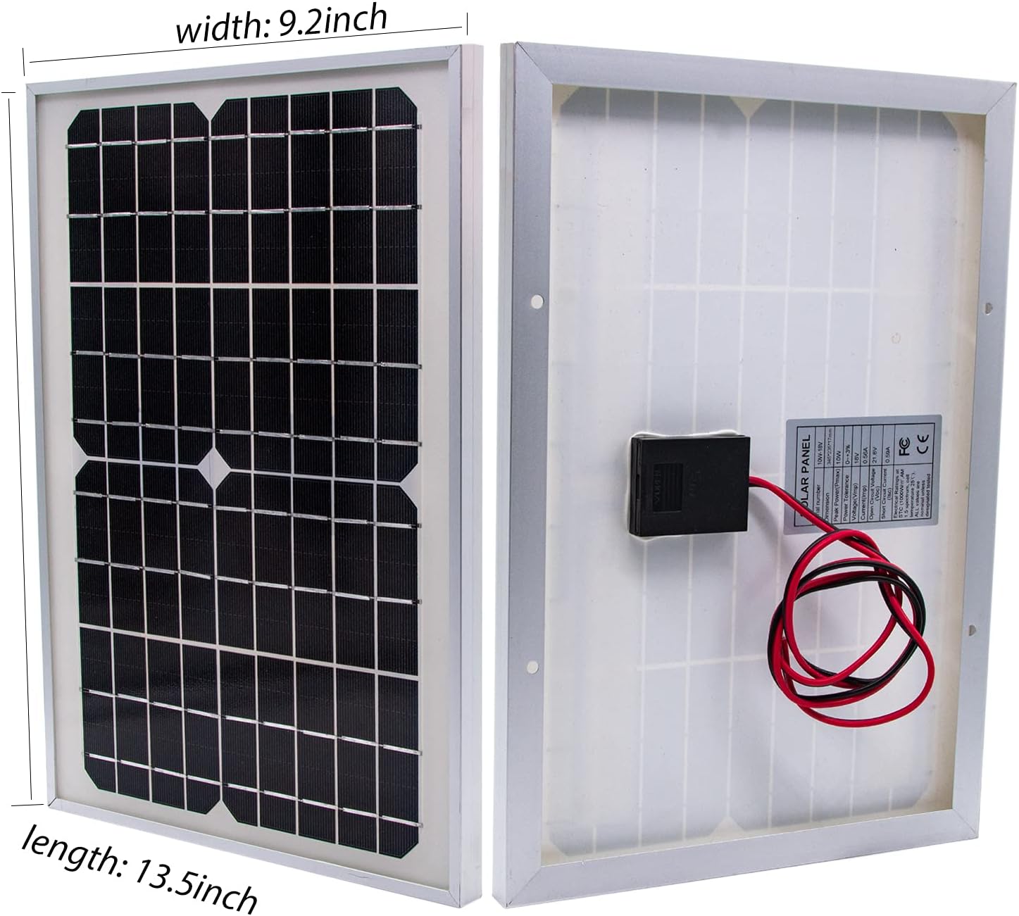 10W 12V Solar Panel Battery Charger Kit 10 Watt 12 Volt Monocrystalline PV Module for Car RV Marine Boat Caravan Off Grid System with 10A Charge