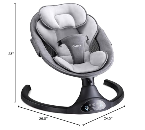 LAREX Baby Swing Infant Swing Electric Toddler Baby Rocker Portable for Newborn Boy Girl, 5 Sway Speeds with Remote Control