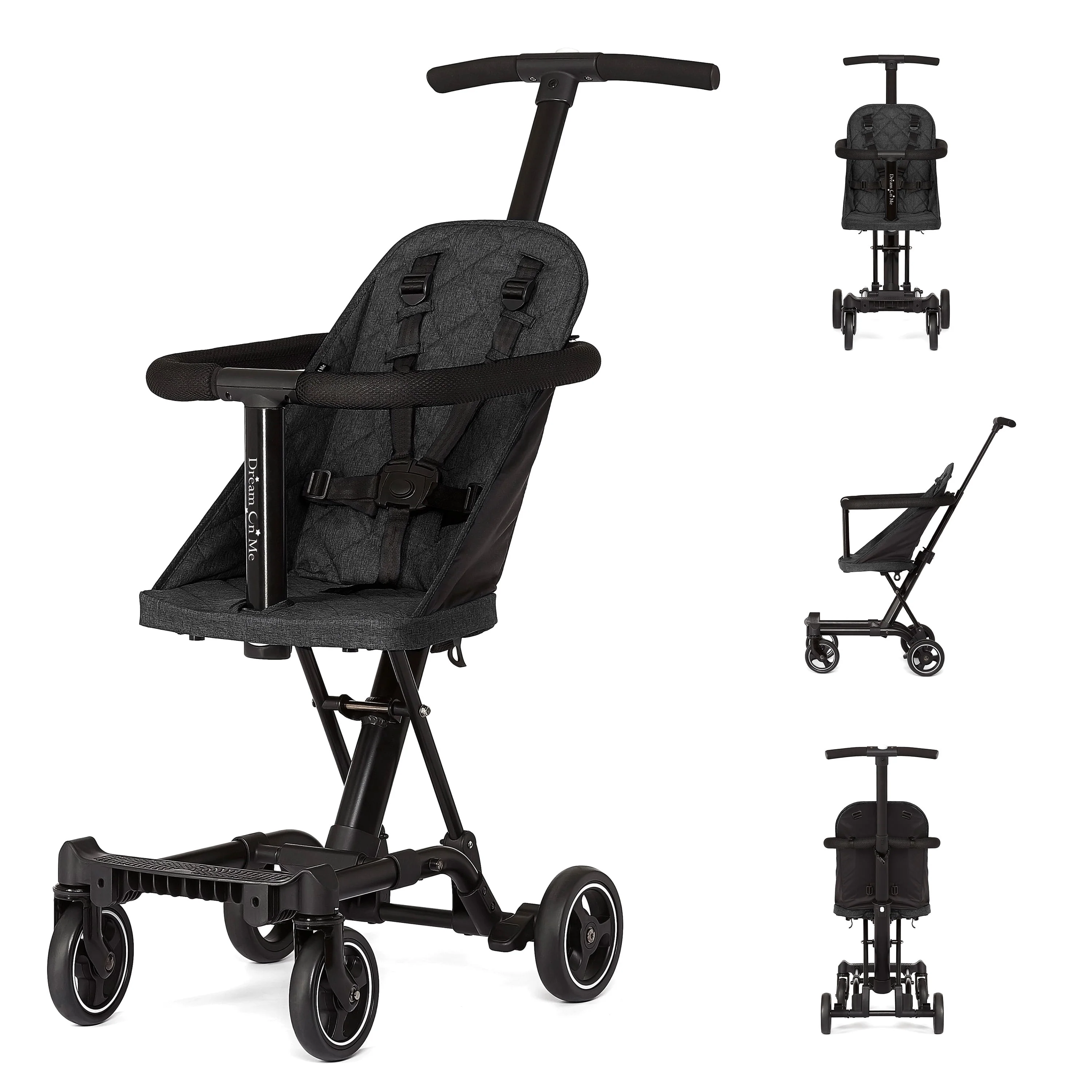 Dream On Me Coast Rider | Travel Stroller | Lightweight Stroller | Compact | Portable | Vacation Friendly Stroller, Black