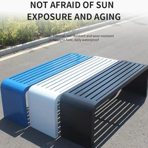 Outdoor Garden Patio Bench, Outdoor Benches Weatherproof,Porch Tables for Outside,Seat Park Bench,Metal Bench Steel Frame for Porch, Lawn, Balcony