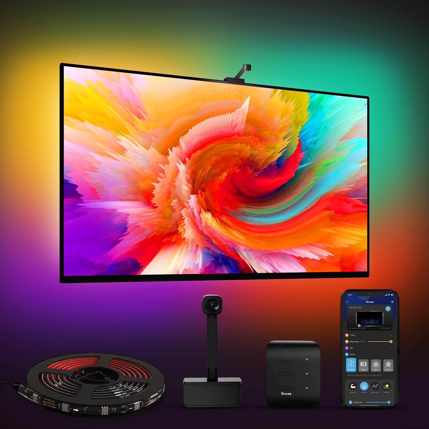 Govee Immersion TV LED Backlights for 75-85 inch TVs, 16.4ft RGBIC WiFi TV Backlights with Camera, Works with Alexa & Google Assistant, App Control