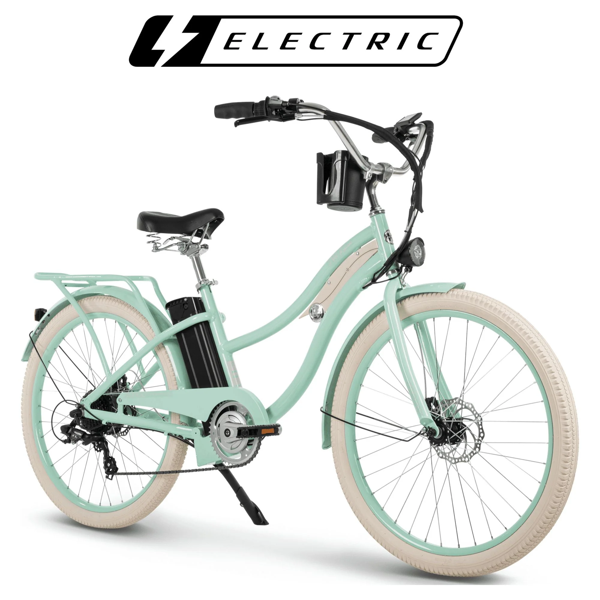 Huffy Nel Lusso 26-in 7-Spd Electric Cruiser Bike with Throttle, Ages 14+ Years,  Mint Green,  36V, 350W