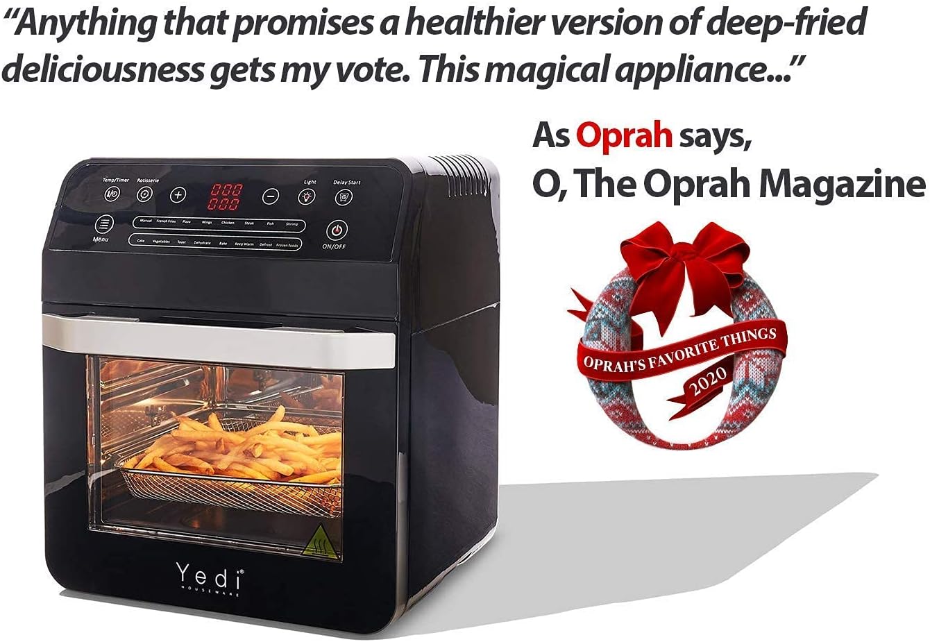 Yedi Total Package 18-in-1 Air Fryer Oven, Air Fryer with Rotisserie and Dehydrator + 100 Recipes, 12.7 Quart - Radiant Selections