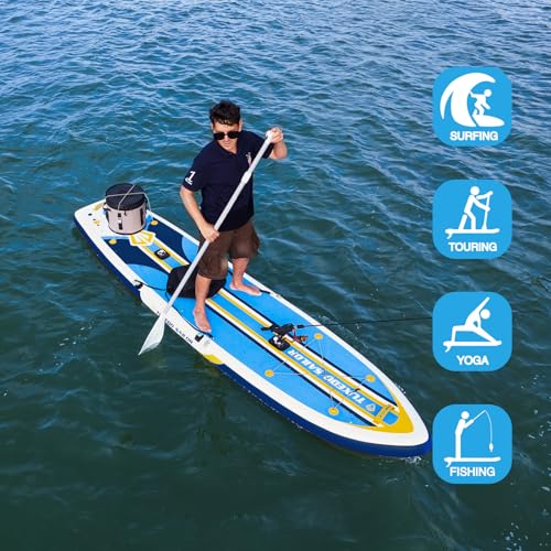 Tuxedo Sailor Inflatable Stand Up Paddle Board with Complete Accessories for Surfing and Traveling