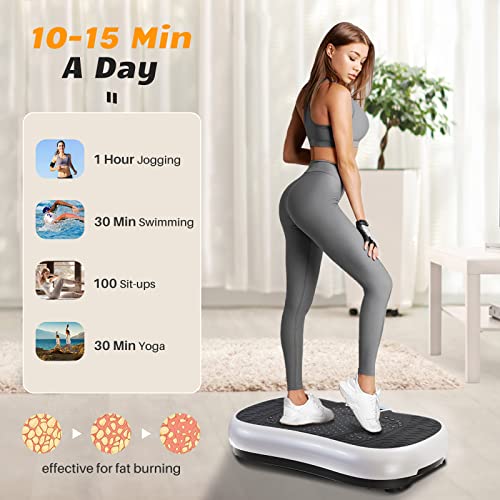 Vibration Plate Exercise Machine for Weight Loss – 100-Speed Platform with Bluetooth Speaker, Remote & Bands
