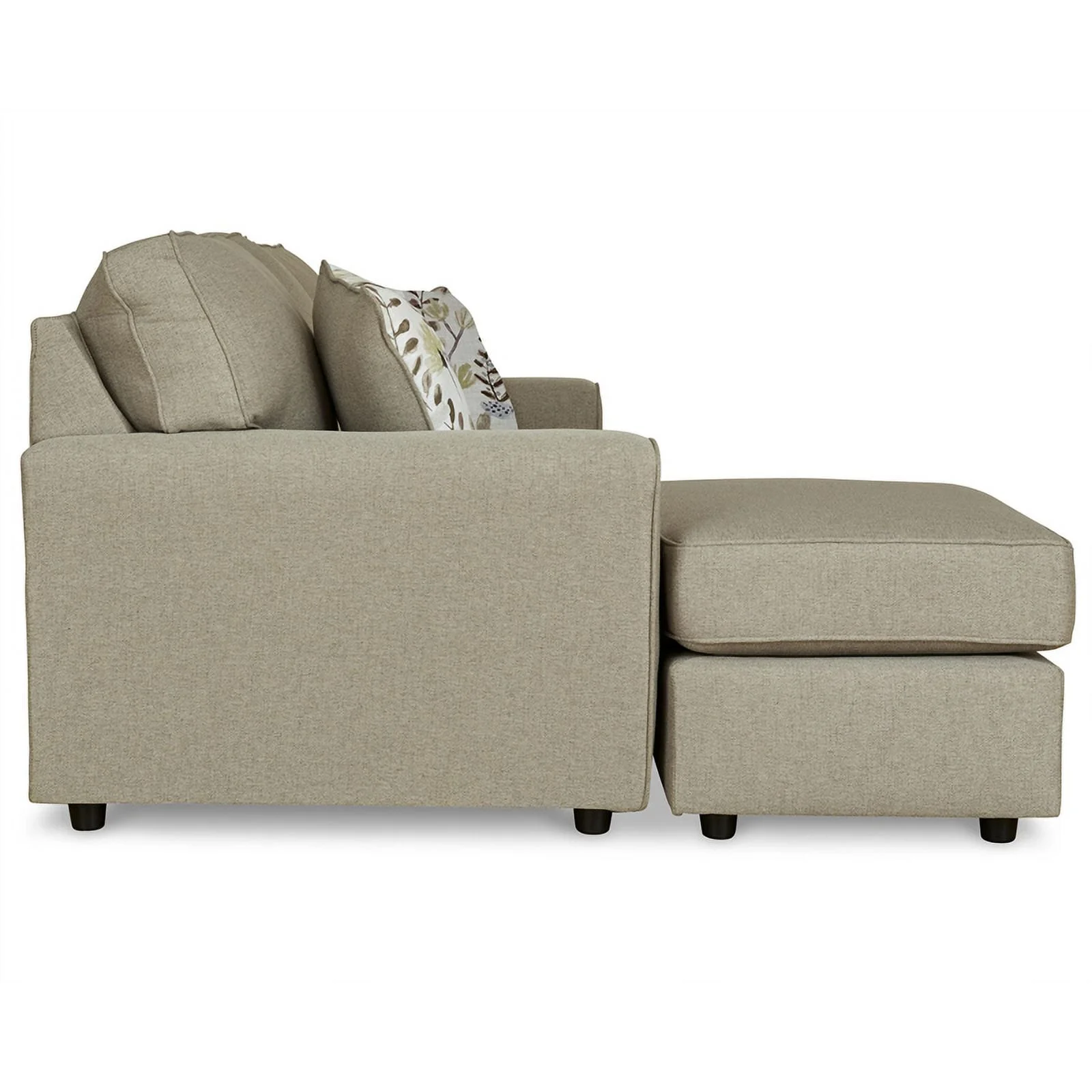 Ashley Furniture Renshaw Fabric & Wood Sofa Chaise in Light Gray