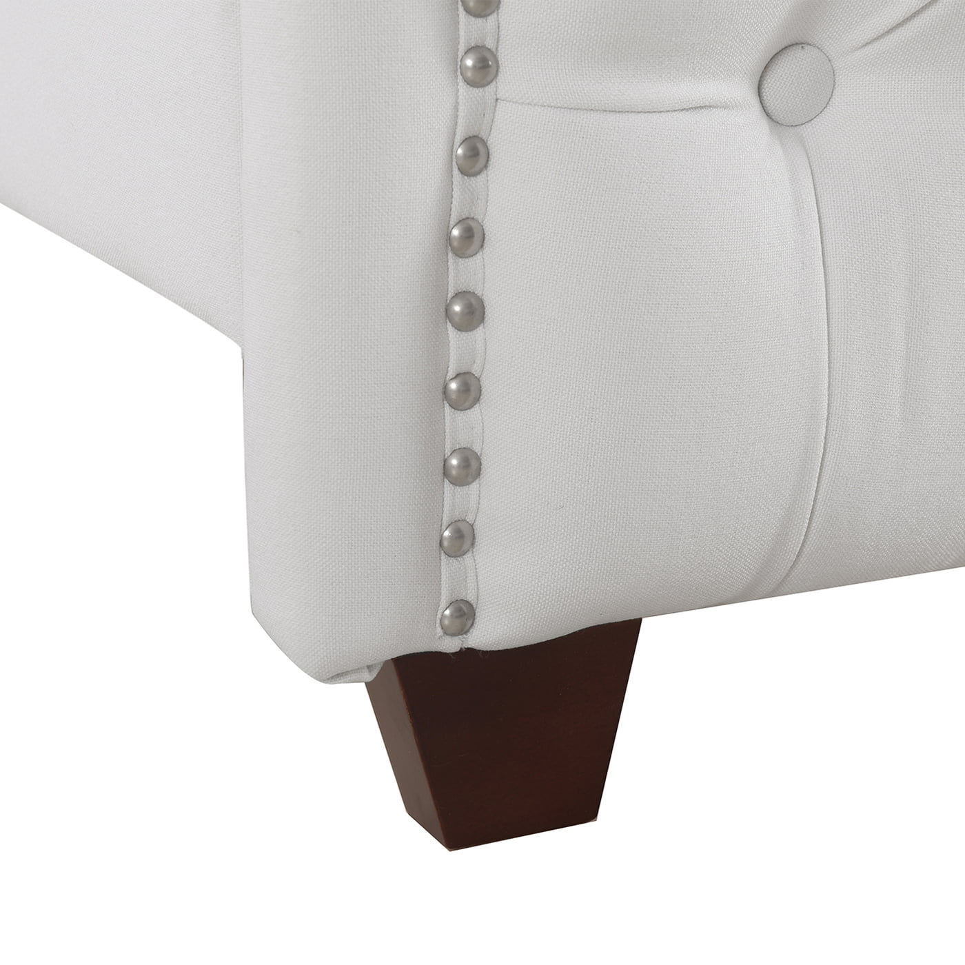 Marcella Tufted Wingback King Bed Bright White