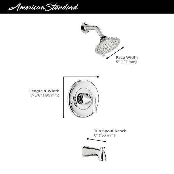 American Standard Chatfield Tub Shower Faucet in Brushed Nickel 7413508.295