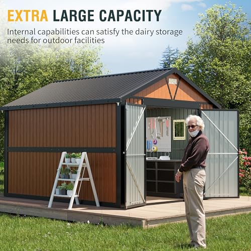 Outdoor Storage Shed, 5x3 Ft Metal Steel Tiny House with Lockable Door, Vertical Outside Storage Building for Garden, Backyard, Lawn, Patio Utility